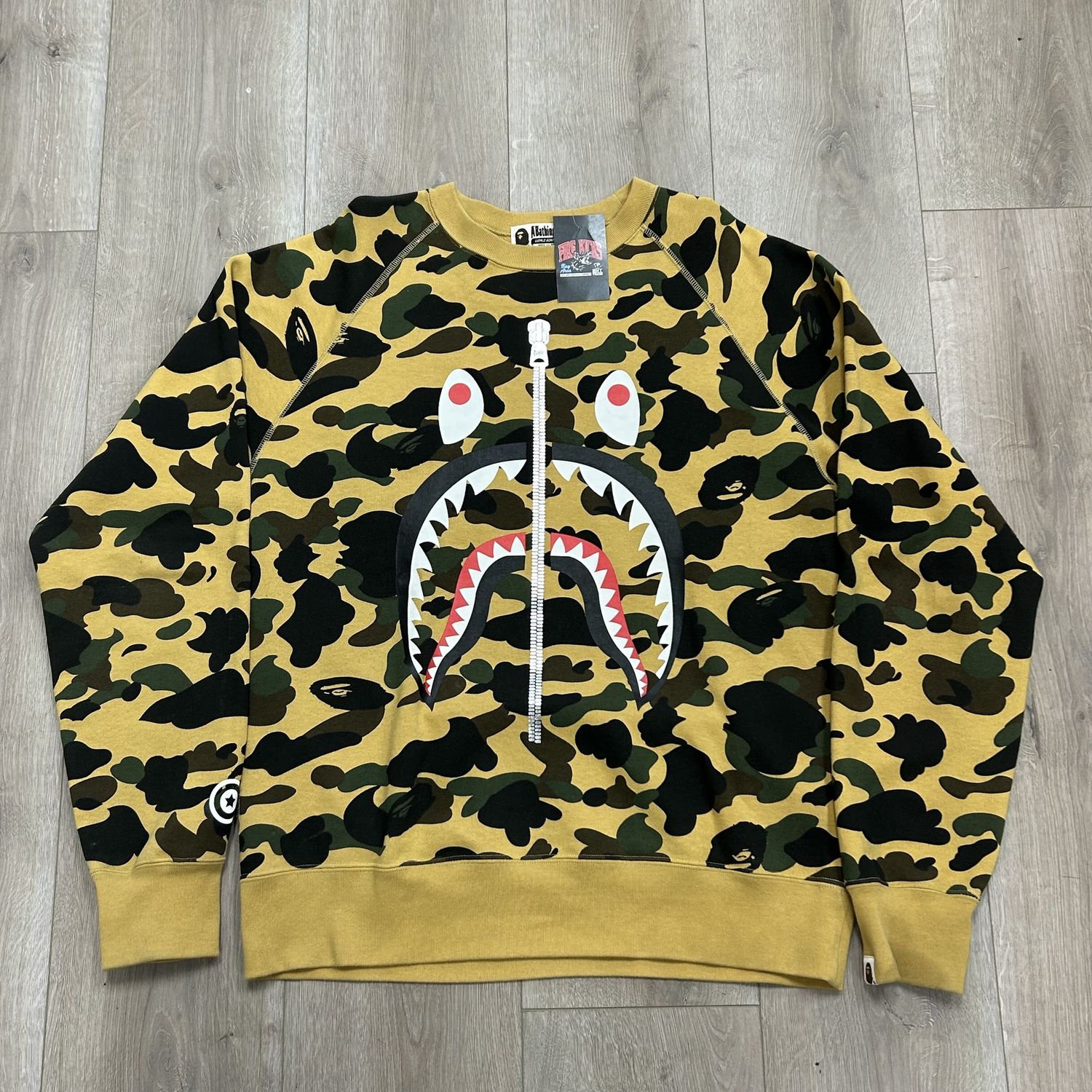 BAPE 1st Camo Printed Zip Shark Crewneck - Pre-Owned