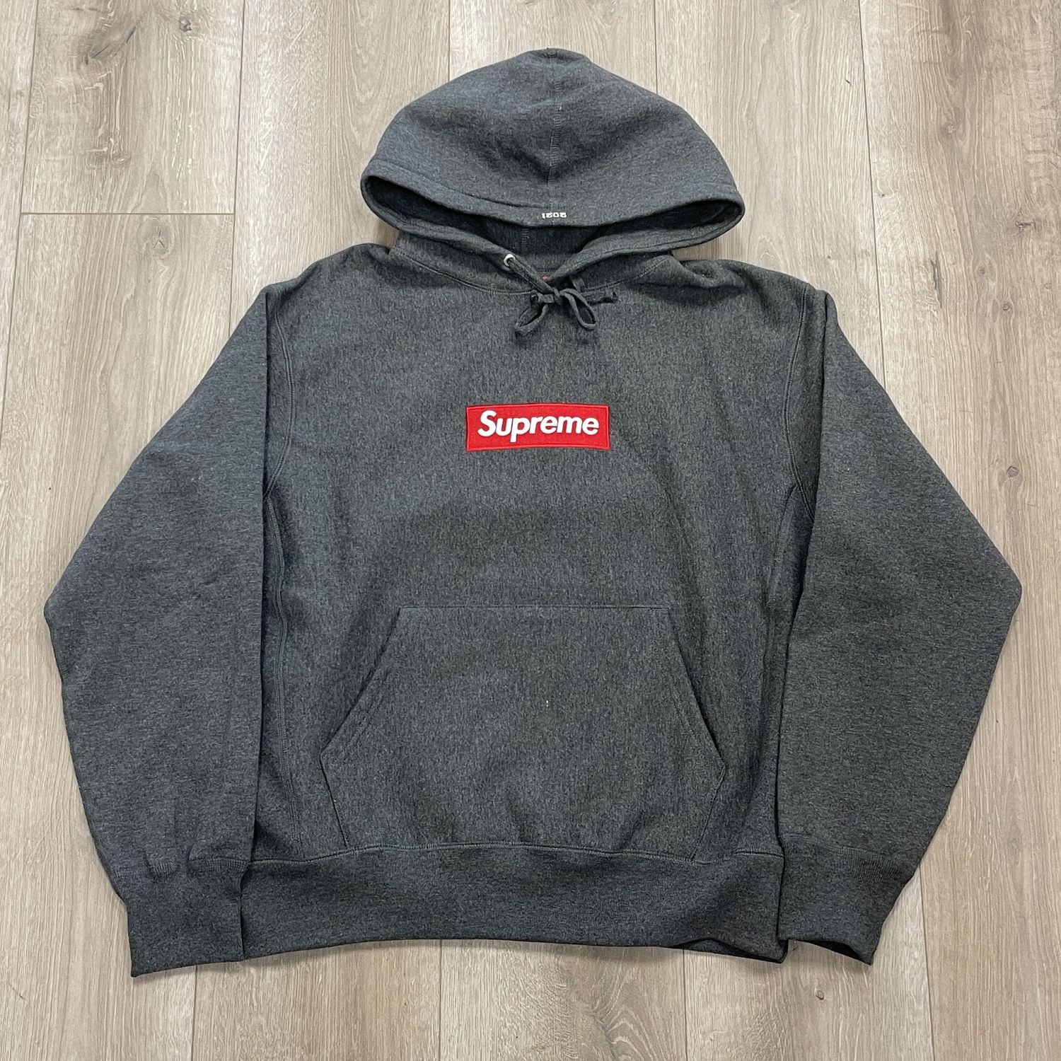 2021 Supreme Box Logo Hooded Sweatshirt &#39;Charcoal&#39; - Pre-Owned, Clothing Size: S, Product Condition: Pre-Owned