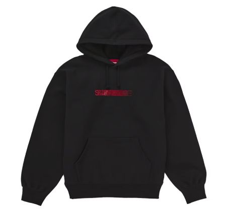 Supreme Swarovski Motion Logo Hooded Sweatshirt Black, Clothing Size: M, Product Condition: Brand New