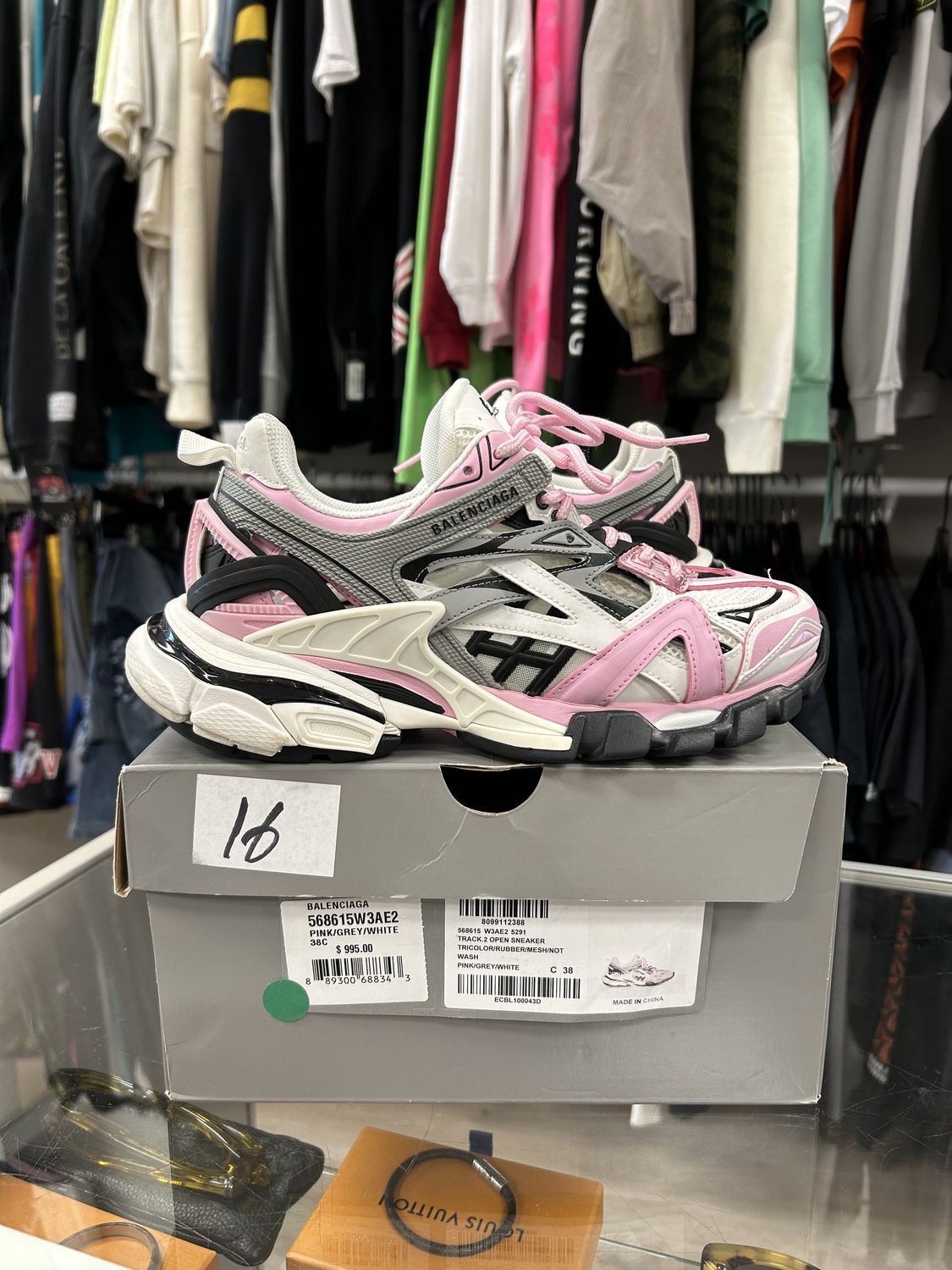 Balenciaga Track.2 Pink Black (W) - Pre-Owned, Product Condition: Pre-Owned, Shoe Size: US W 8