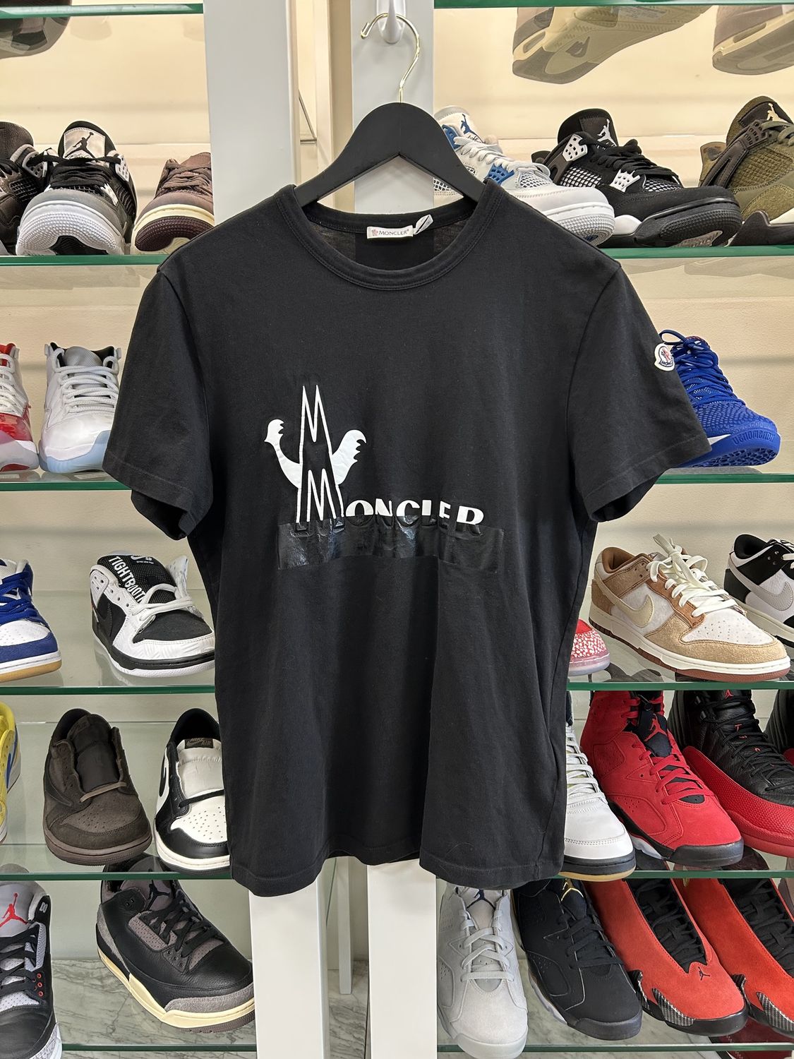Moncler Men&#39;s Gloss-Strike Logo Typographic T-Shirt - Pre-Owned