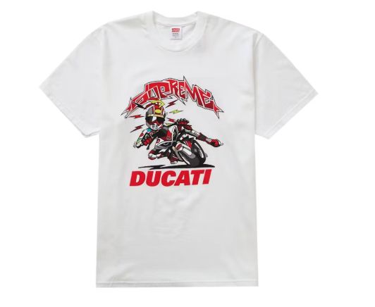 Supreme Ducati Bike Tee White - New, Clothing Size: L, Product Condition: Brand New