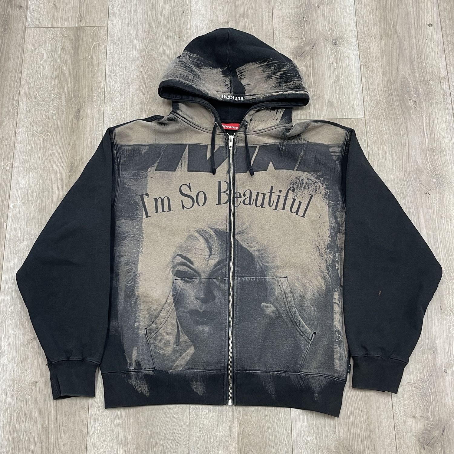 2023 Supreme Divine Zip Up Hooded Sweatshirt &#39;Black&#39; - Pre-Owned