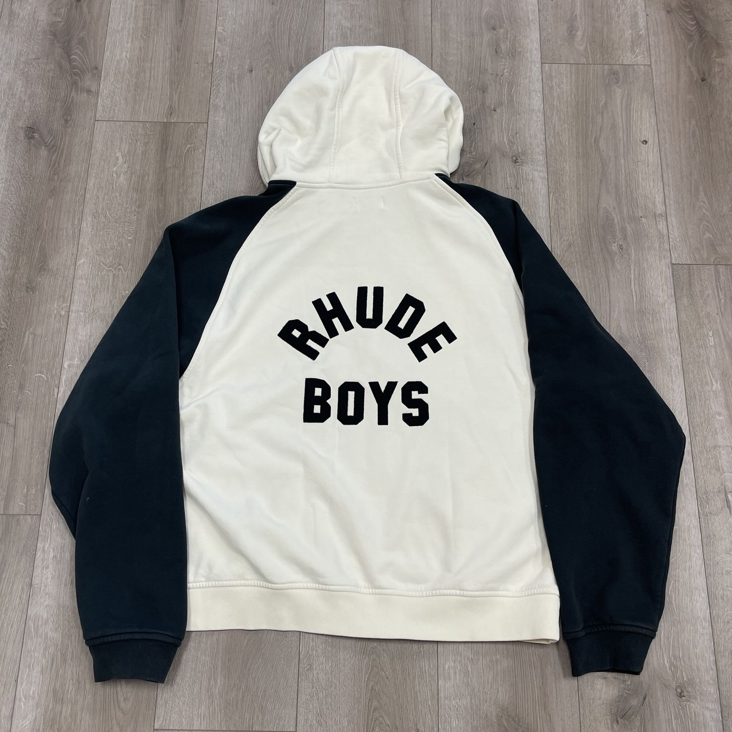 Rhude Boys Raglan Hoodie &#39;Off White/Black&#39; - Pre-Owned