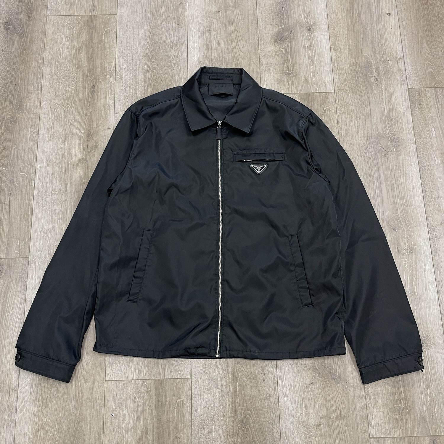 Prada Re-Nylon Collared Jacket black - Pre-Owned, Clothing Size: XXL, Product Condition: Pre-Owned