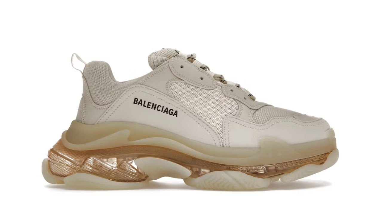 Balenciaga Triple S Clear Sole Off White • Pre-Owned, Product Condition: Pre-Owned, Shoe Size: US M 13