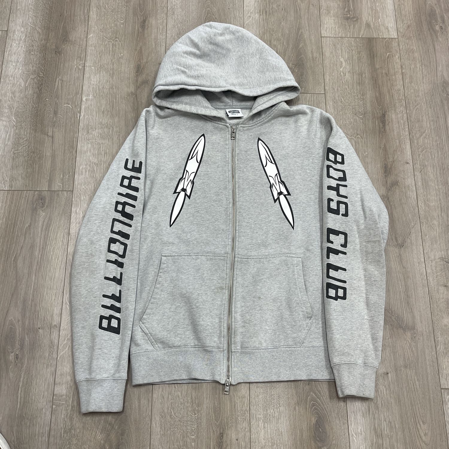 Billionaire Boys Club Rocket Zip Up Jacket Grey - Pre-Owned, Clothing Size: L, Product Condition: Pre-Owned