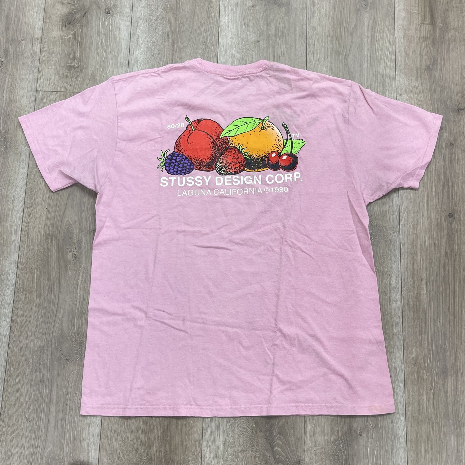 Stussy Fresh Fruits Tee T Shirt - Pre-Owned, Clothing Size: XL, Product Condition: Pre-Owned
