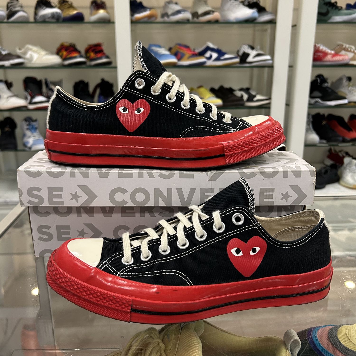 Converse Comme des Garçons Play x Chuck 70 Low &#39;Black Red&#39; - Pre-Owned, Product Condition: Pre-Owned, Shoe Size: US M 8.5