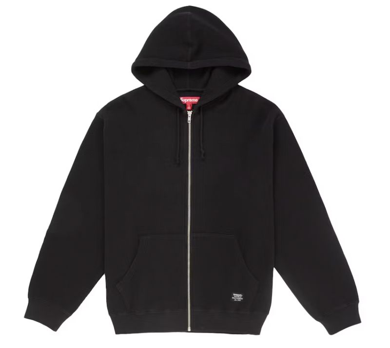 Supreme Hooded Zip Up Thermal (SS25) Black - Brand New