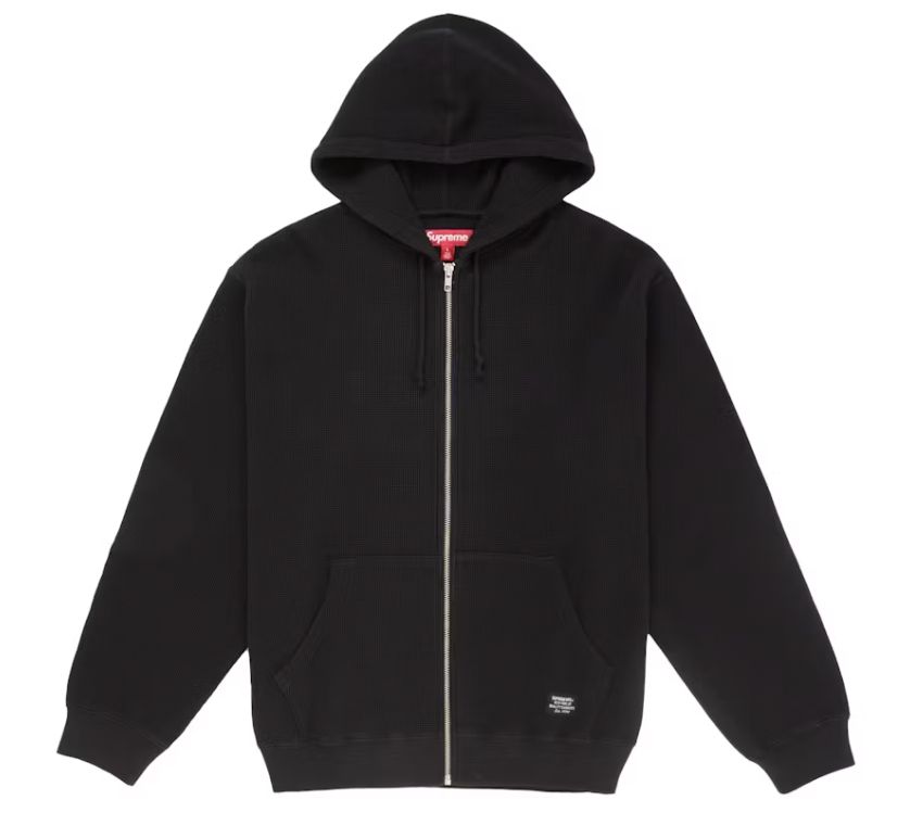 Supreme Hooded Zip Up Thermal (SS25) Black - Brand New, Clothing Size: L, Product Condition: Brand New