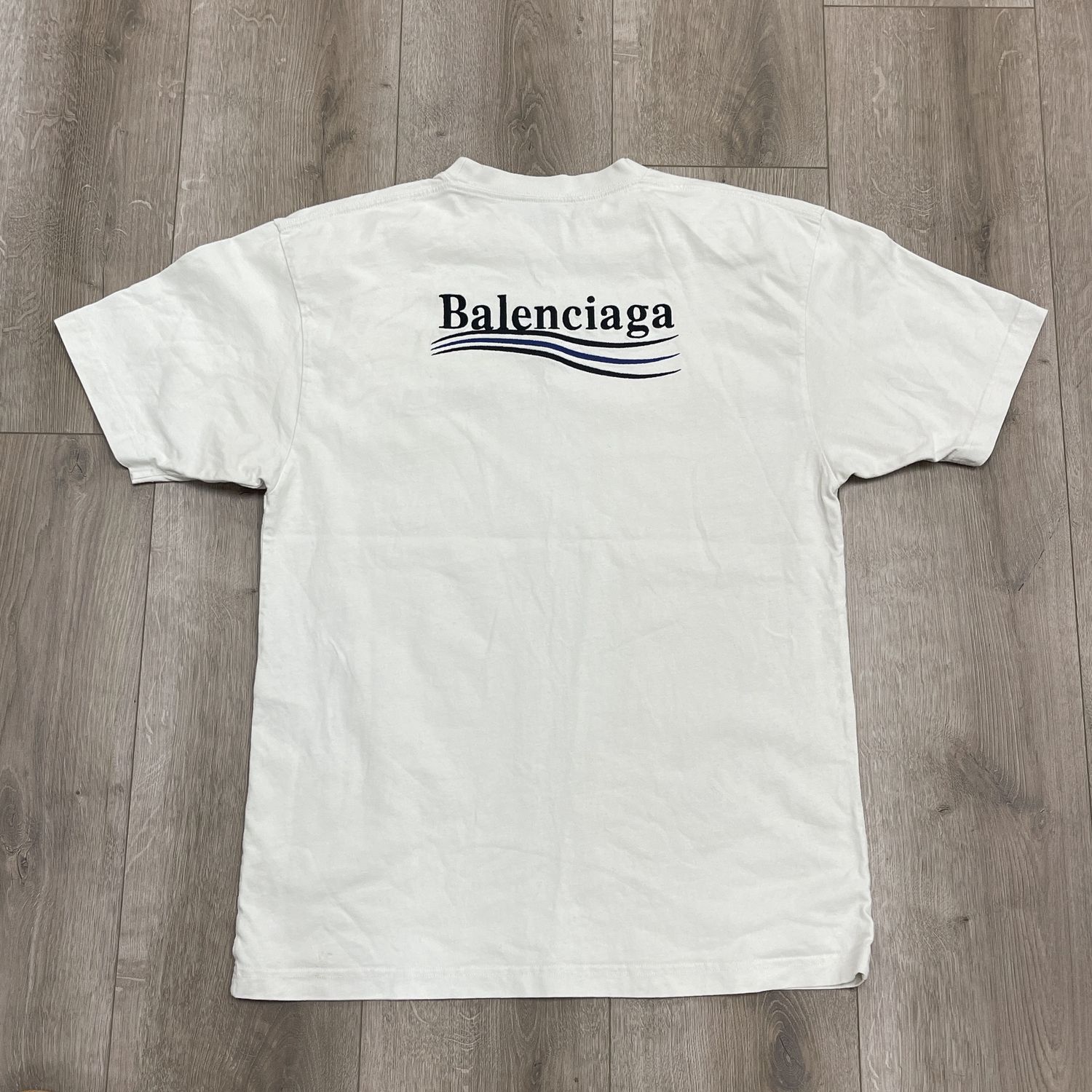 Balenciaga Political Campaign Tee White - Pre-Owned, Clothing Size: XXS, Product Condition: Pre-Owned