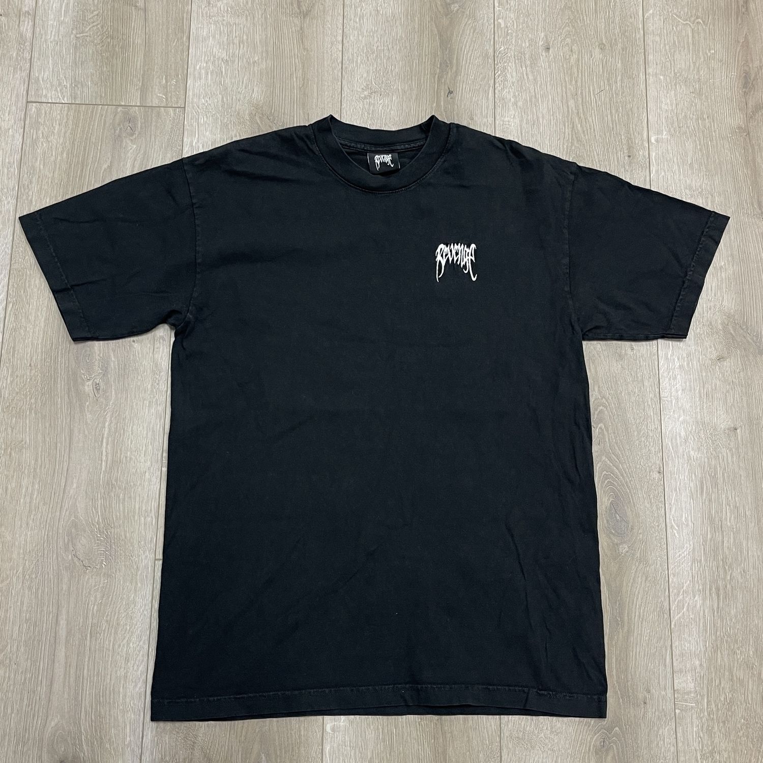 Revenge Basic Embroidered T-shirt Black - Pre-Owned, Clothing Size: M, Product Condition: Pre-Owned