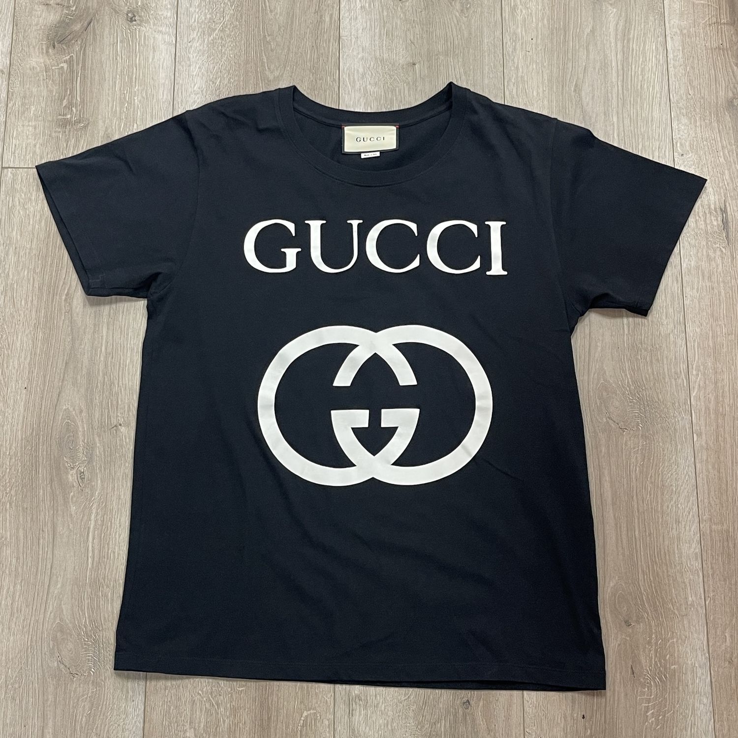 Gucci Logo Print Tee Black - Pre-Owned, Clothing Size: S, Product Condition: Pre-Owned