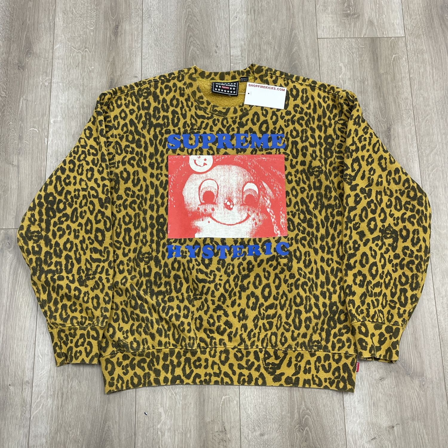 2021 Supreme x Hysteric Glamour Crewneck &#39;Leopard&#39; - Pre-Owned, Clothing Size: M, Product Condition: Pre-Owned