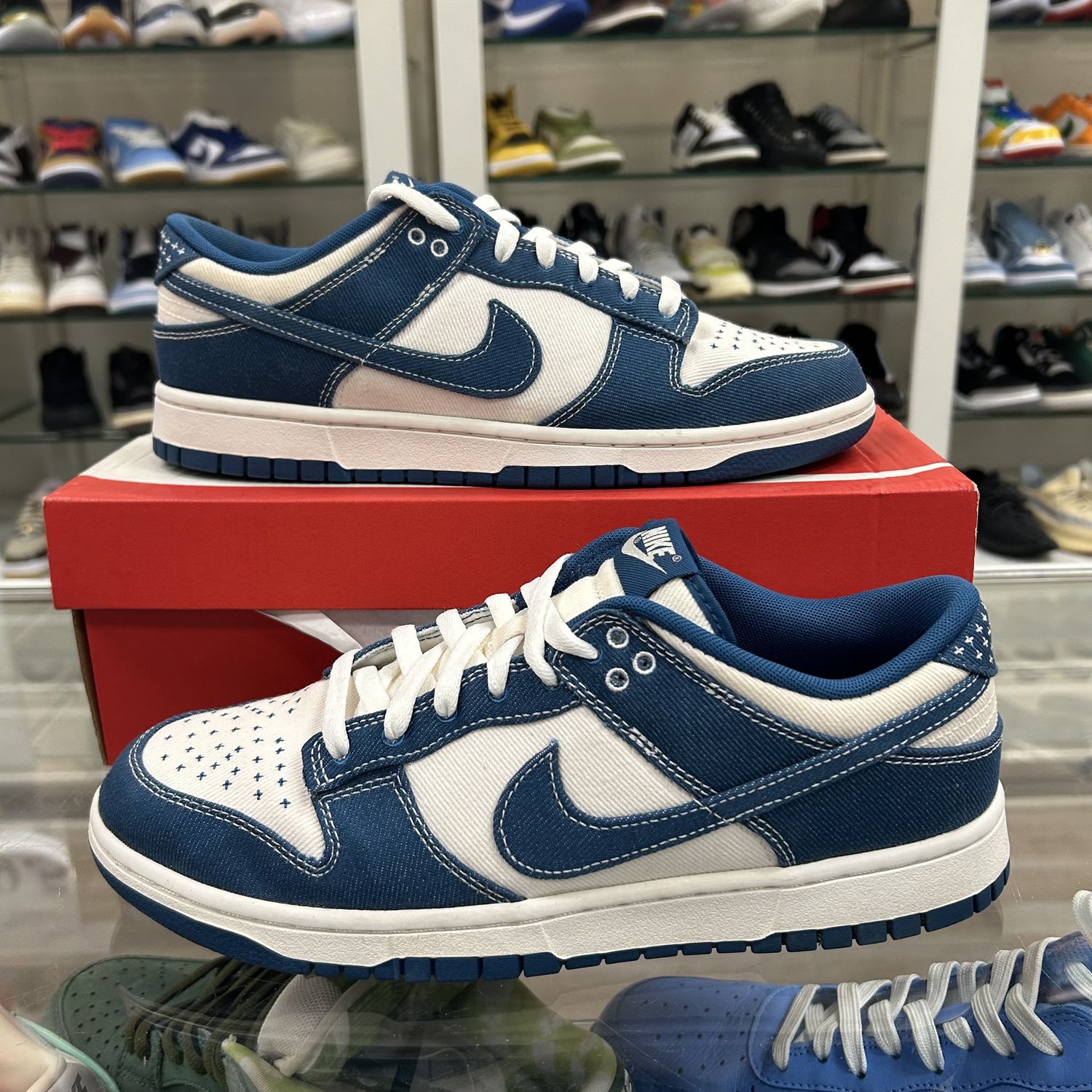 Nike Dunk Low Industrial Blue Sashiko - Pre-Owned, Product Condition: Pre-Owned, Shoe Size: US M 10
