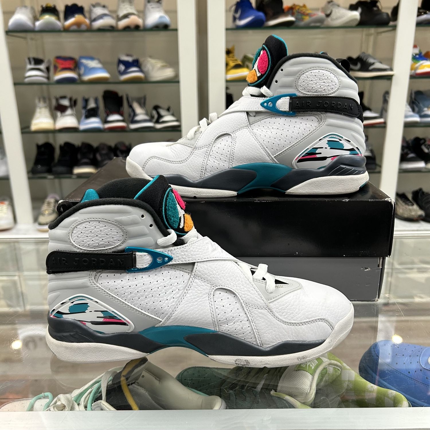 Jordan 8 Retro South Beach - Pre-Owned, Clothing Size: US M 9.5, Product Condition: Pre-Owned