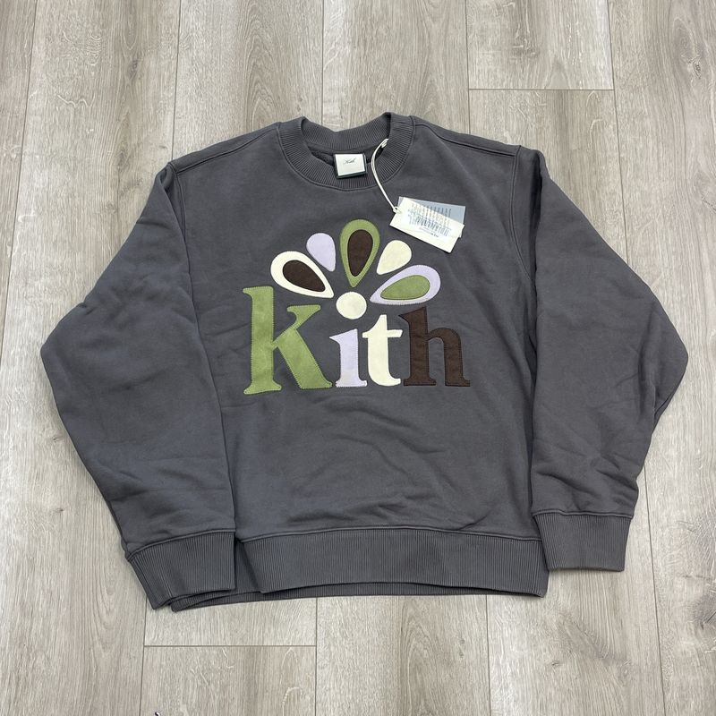 Kith Ashwin Applique Crewneck Hematite - New