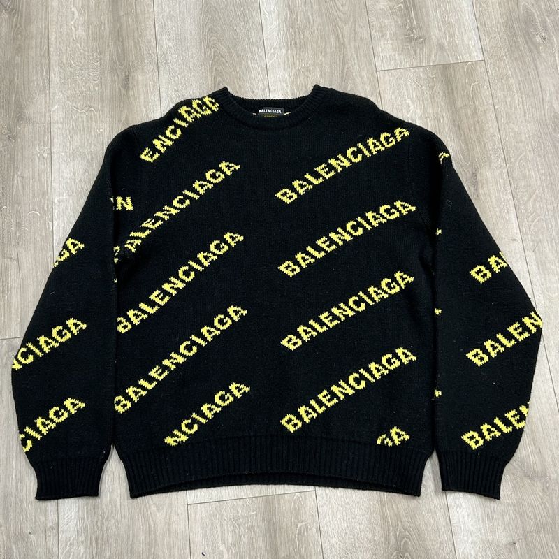 Balenciaga All Over Logo Crewneck - Pre-Owned