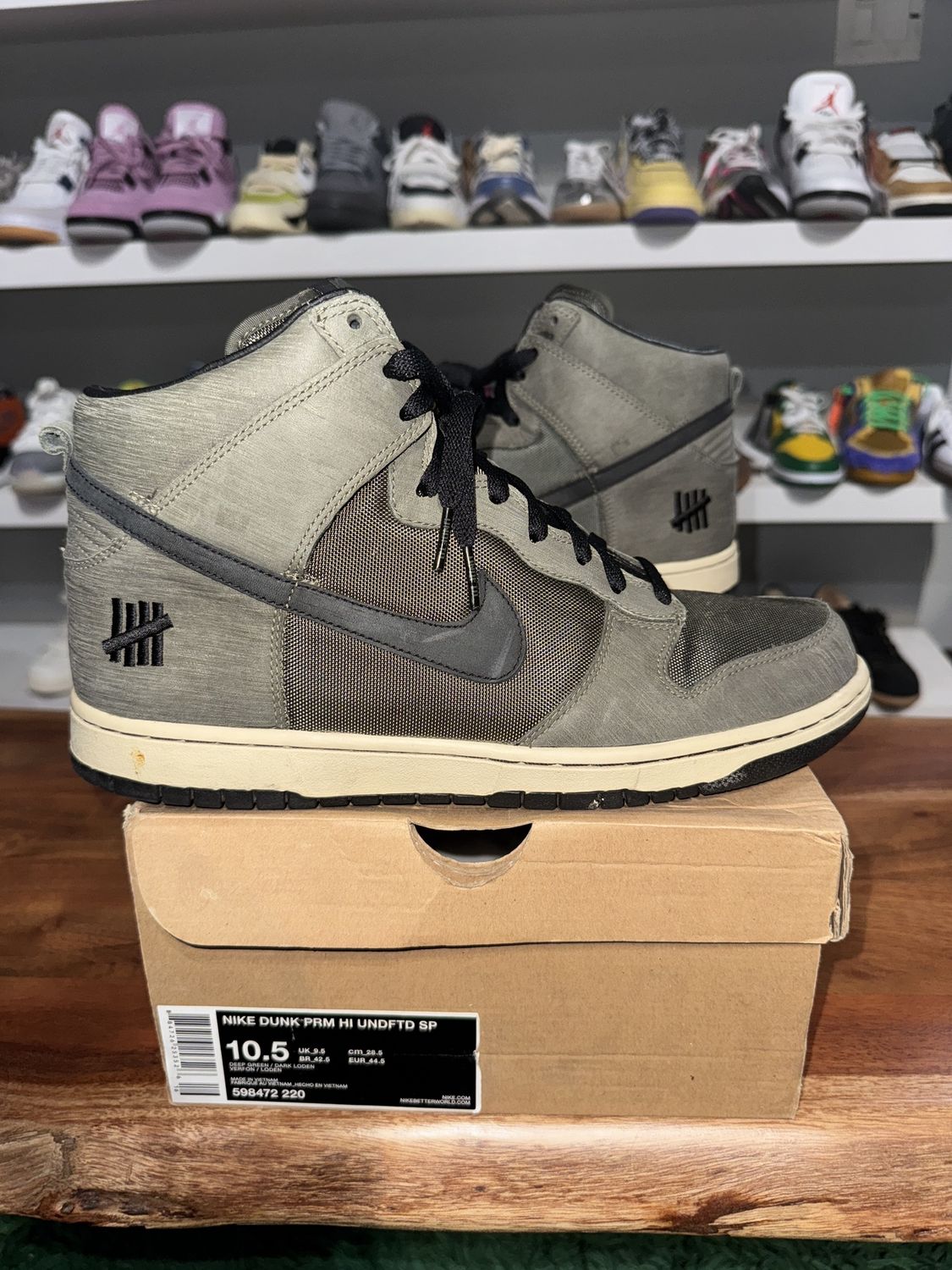 Nike Dunk High Undefeated Bring Back Pack Ballistic Green • Pre-Owned, Product Condition: Pre-Owned, Shoe Size: US M 10.5