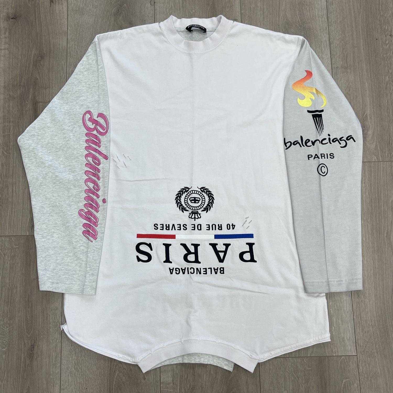 Balenciaga Upside Down Long Sleeve T-Shirt - Pre-Owned, Clothing Size: L, Product Condition: Pre-Owned