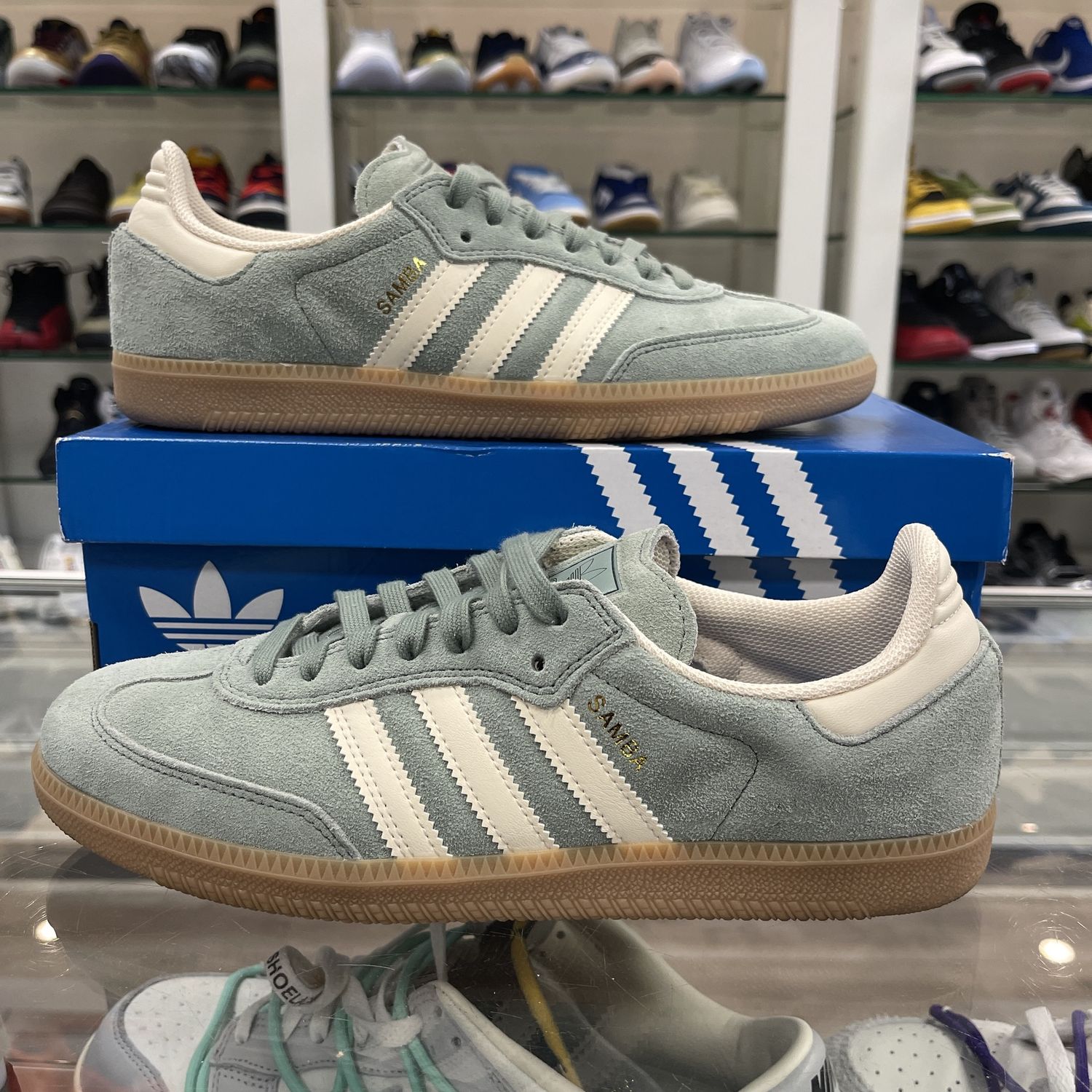 Adidas Samba Grey Suede w Cream - Pre-Owned, Product Condition: Pre-Owned, Shoe Size: 9