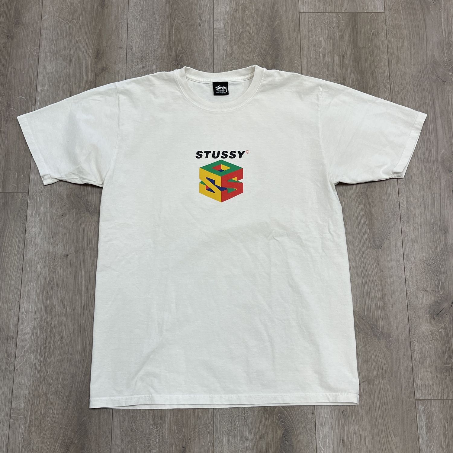 Stüssy S64 Pigment Dyed Tee Natural - Pre-Owned, Clothing Size: M, Product Condition: Pre-Owned