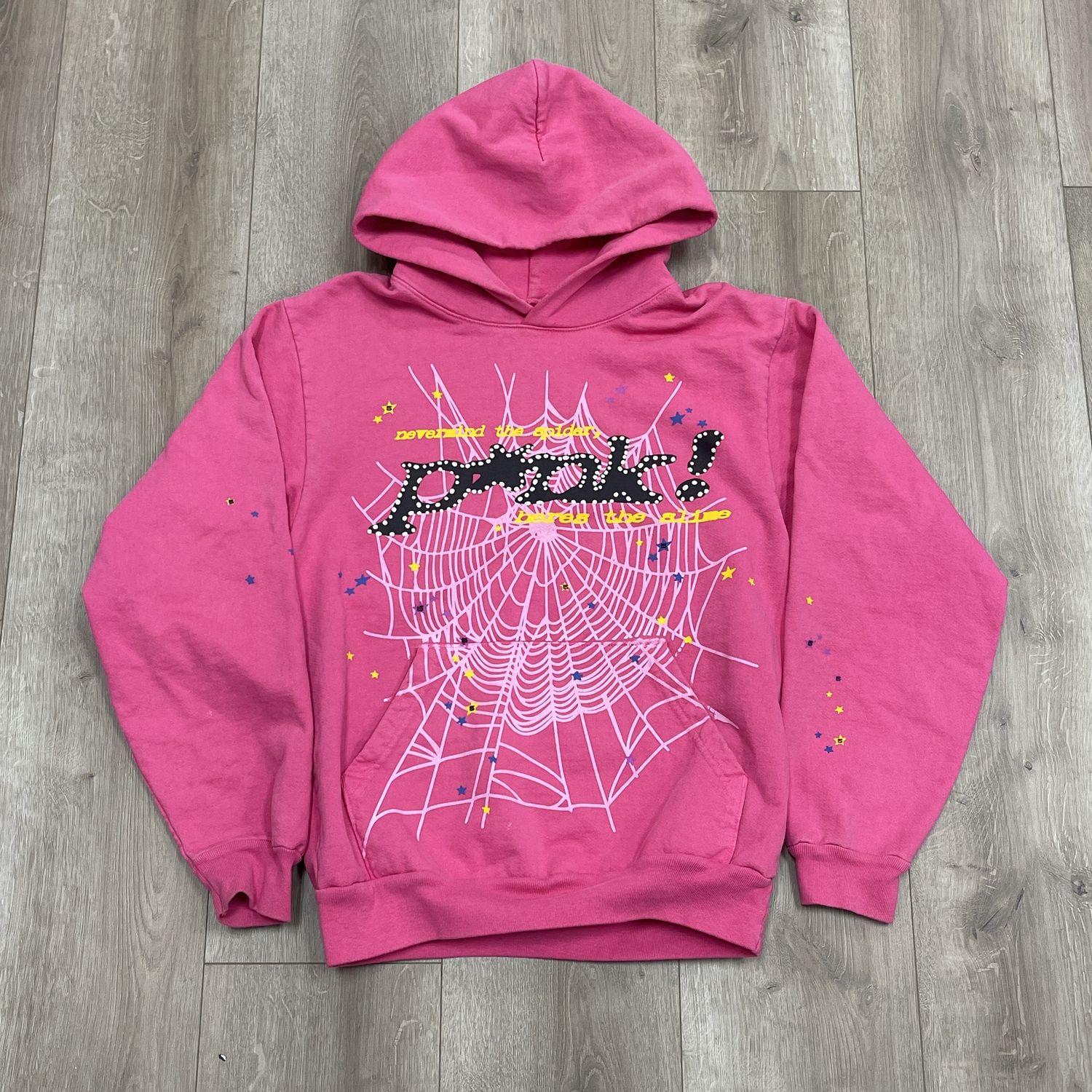 2023 Sp5der P*nk Hoodie &#39;Pink&#39; - Pre-Owned, Clothing Size: S, Product Condition: Pre-Owned
