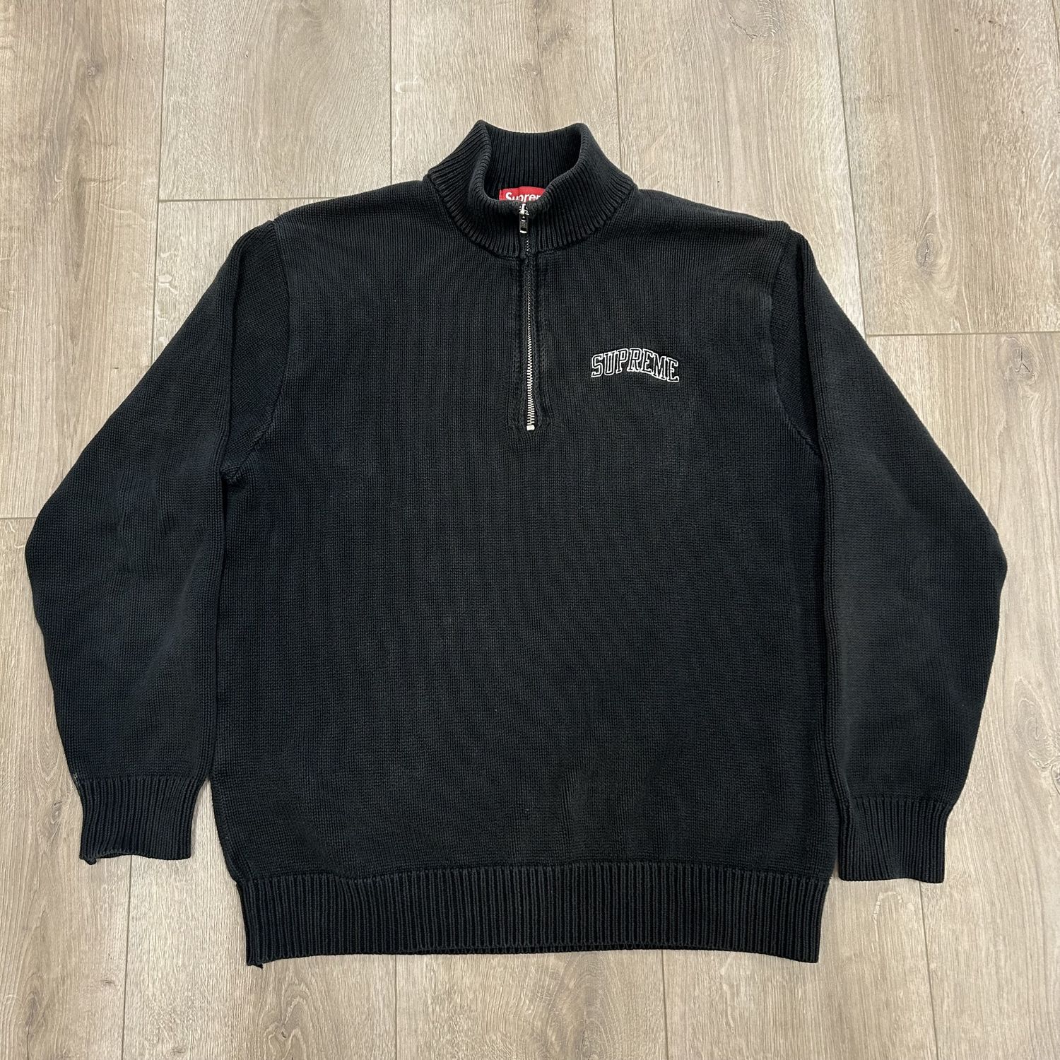 FW16 Supreme Half Zip Mock Neck Sweater - Pre-Owned, Clothing Size: M, Product Condition: Pre-Owned