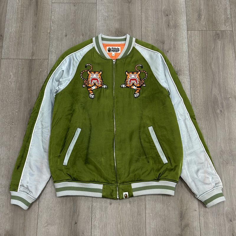 BAPE Tiger Souvenir Jacket Green - Pre-Owned