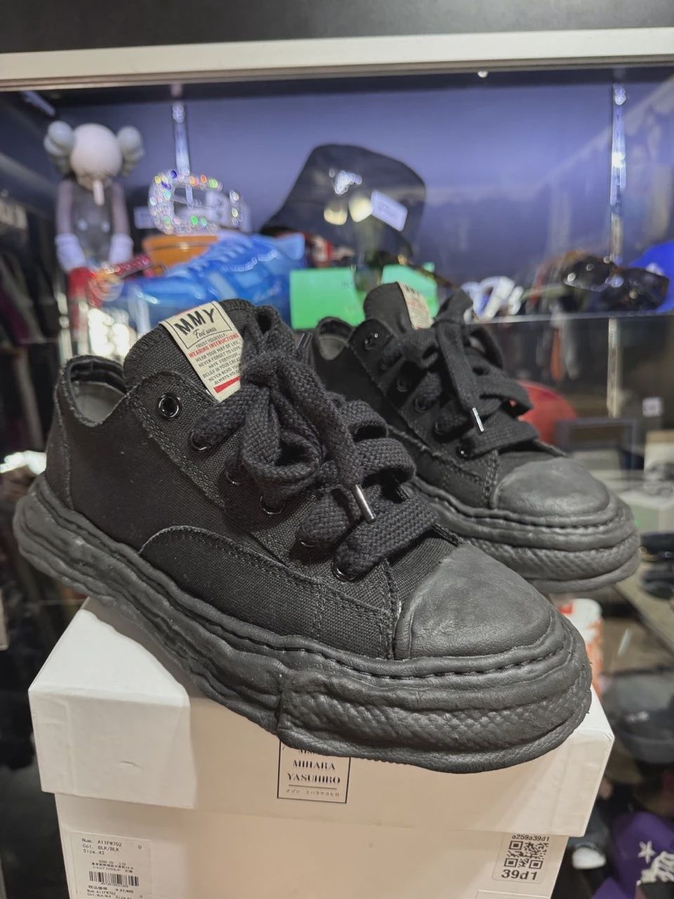 Maison Mihara Yasuhiro Peterson Original Sole Canvas Low Black Black • Pre-Owned [9196]