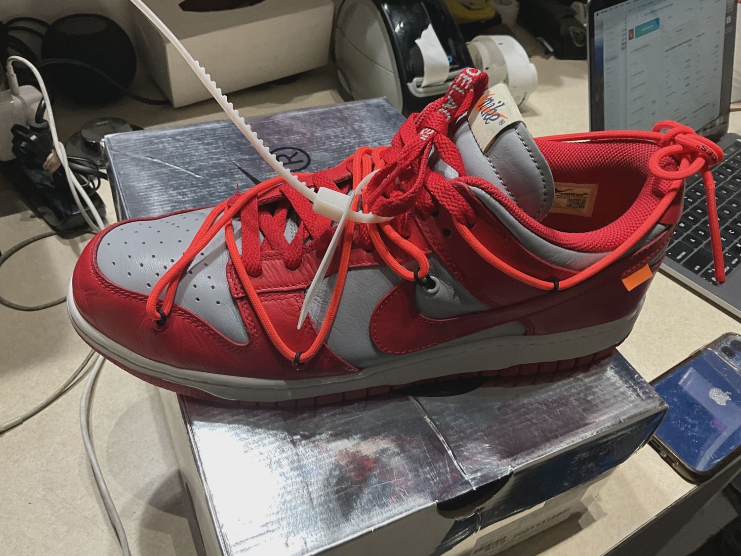 Nike Dunk Low Off-White University Red • Pre-Owned [8225]