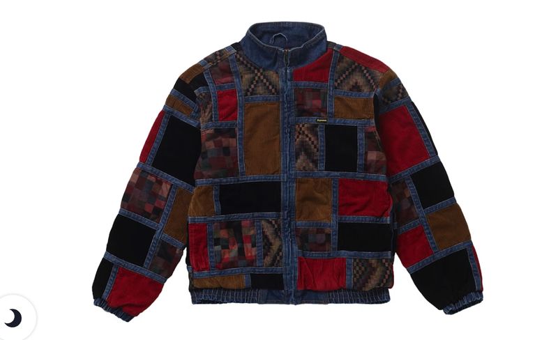 Supreme Corduroy Patchwork Denim Jacket Washed Blue • Pre-Owned