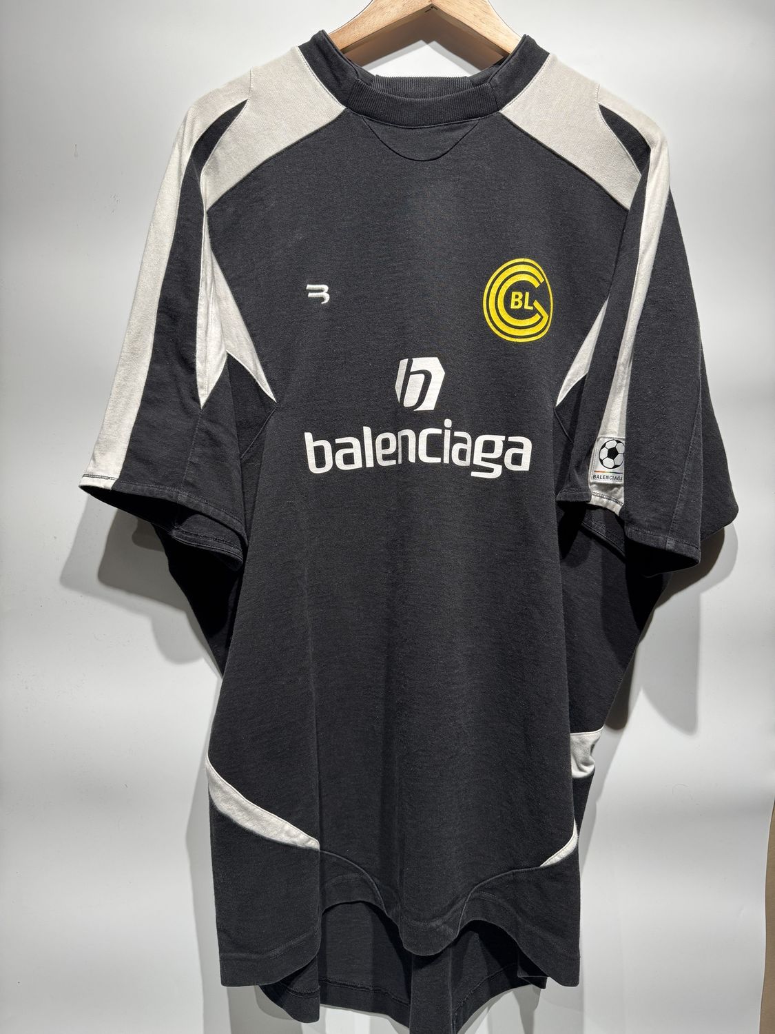 Balenciaga Paris Mens Soccer Jersey • Pre-Owned, Clothing Size: US M, Product Condition: Pre-Owned