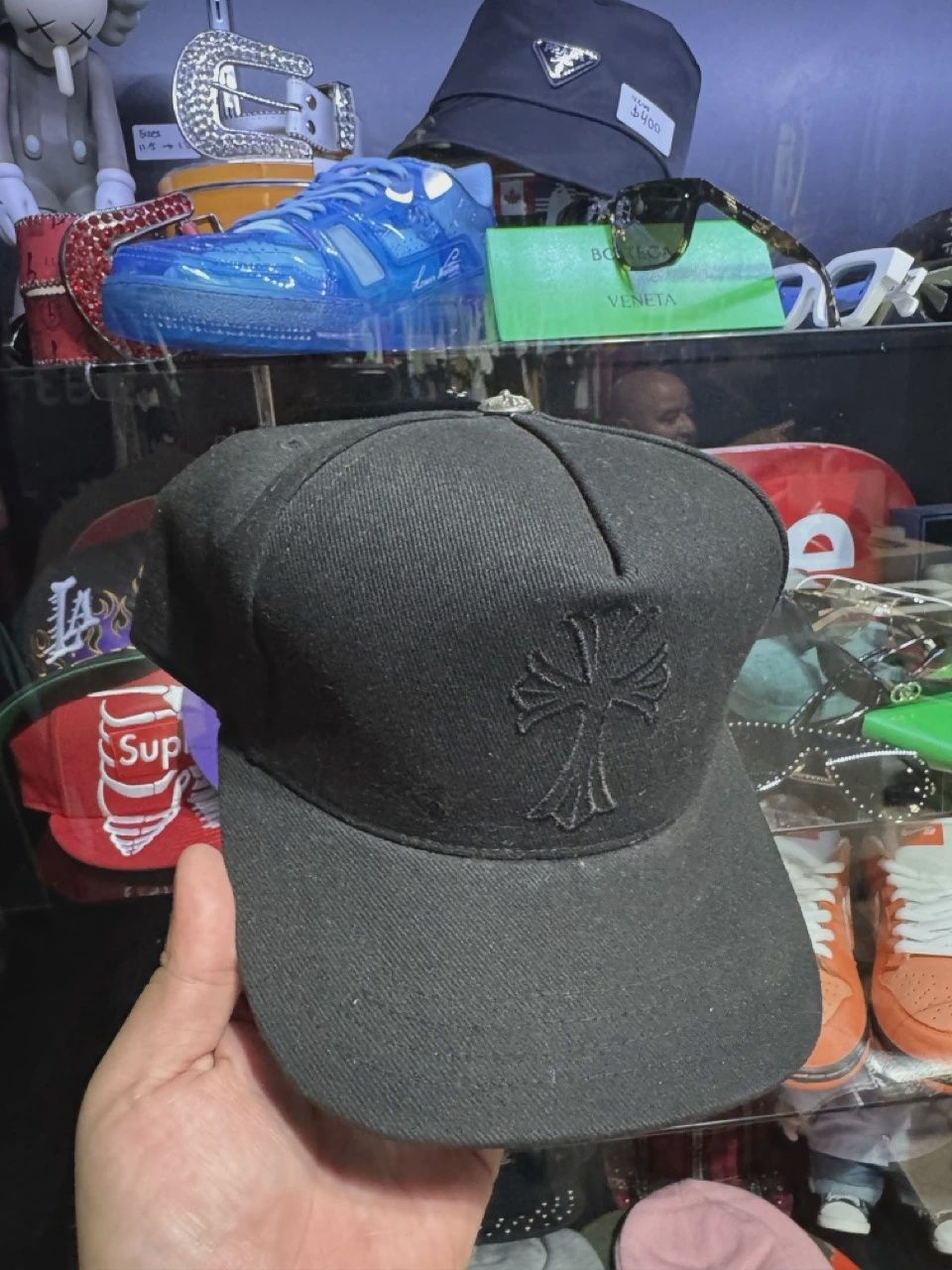 Chrome heart cross baseball hat • Pre-Owned [8055]