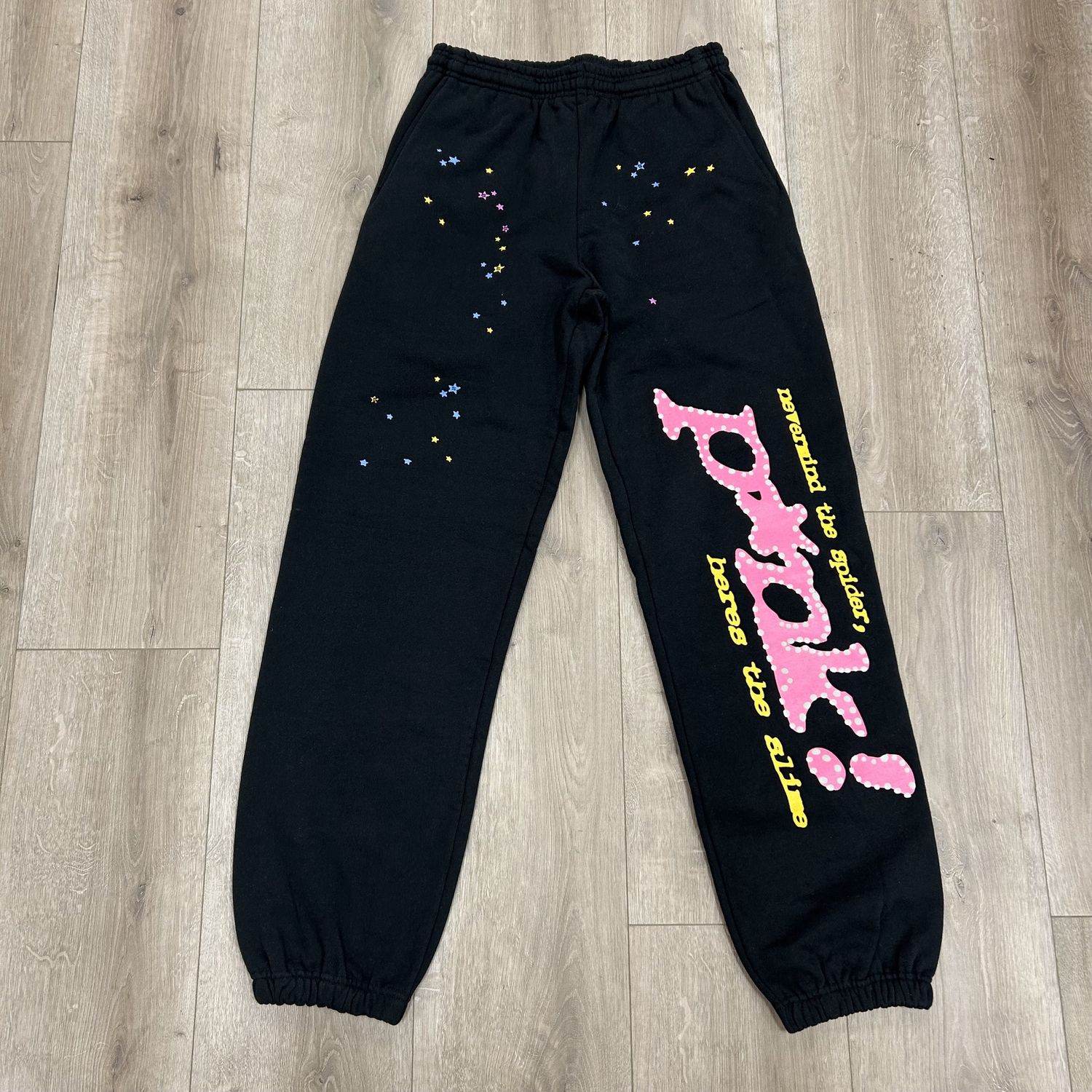 2021 Sp5der P*nk Sweatpants &#39;Black&#39; - Pre-Owned, Clothing Size: S, Product Condition: Pre-Owned