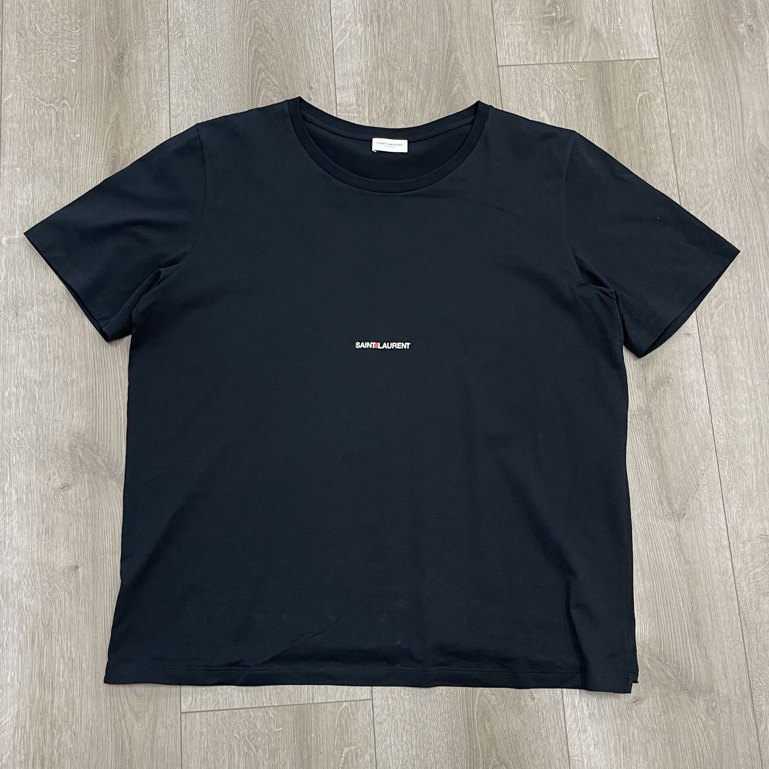 Saint Laurent Logo Middle T-Shirt - Pre-Owned, Clothing Size: XXL, Product Condition: Pre-Owned