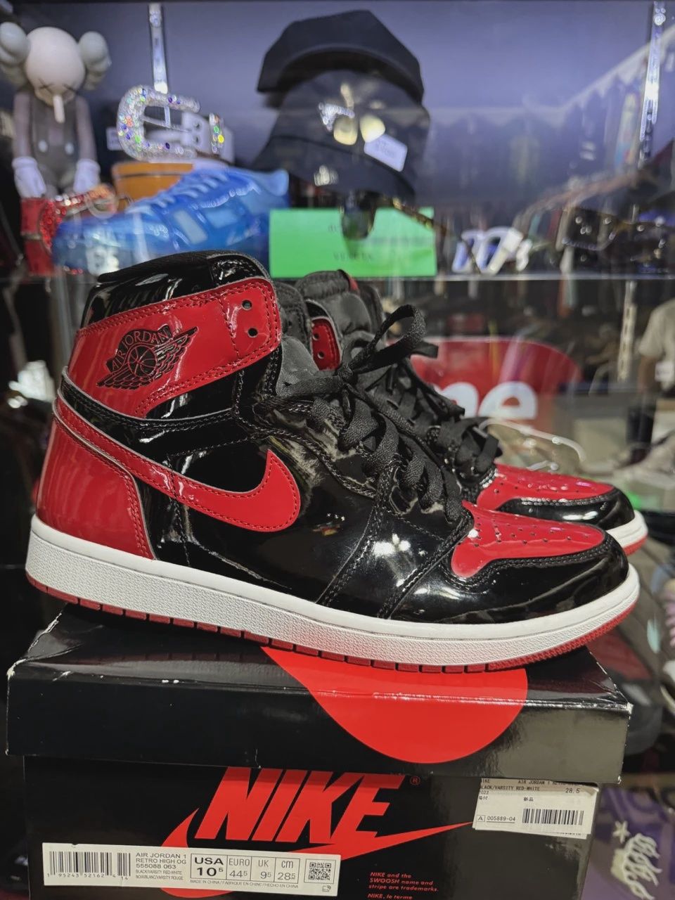 Air Jordan 1 Retro High Original Patent Black Red • Pre-Owned [8288]