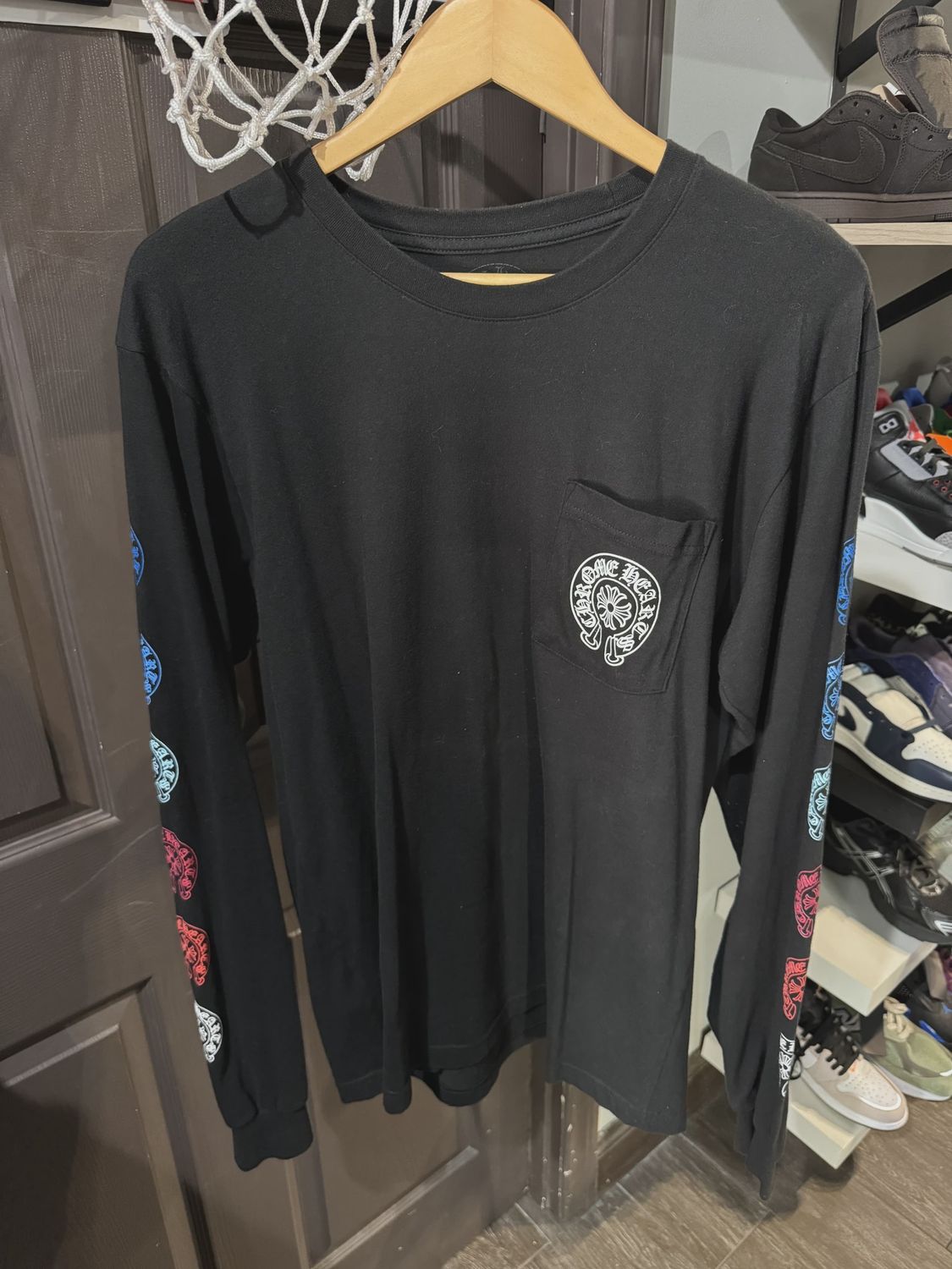 Chrome Hearts Multi Color Horse Shoe L/S T-shirt Black • Pre-Owned [3801], Clothing Size: L, Product Condition: Used