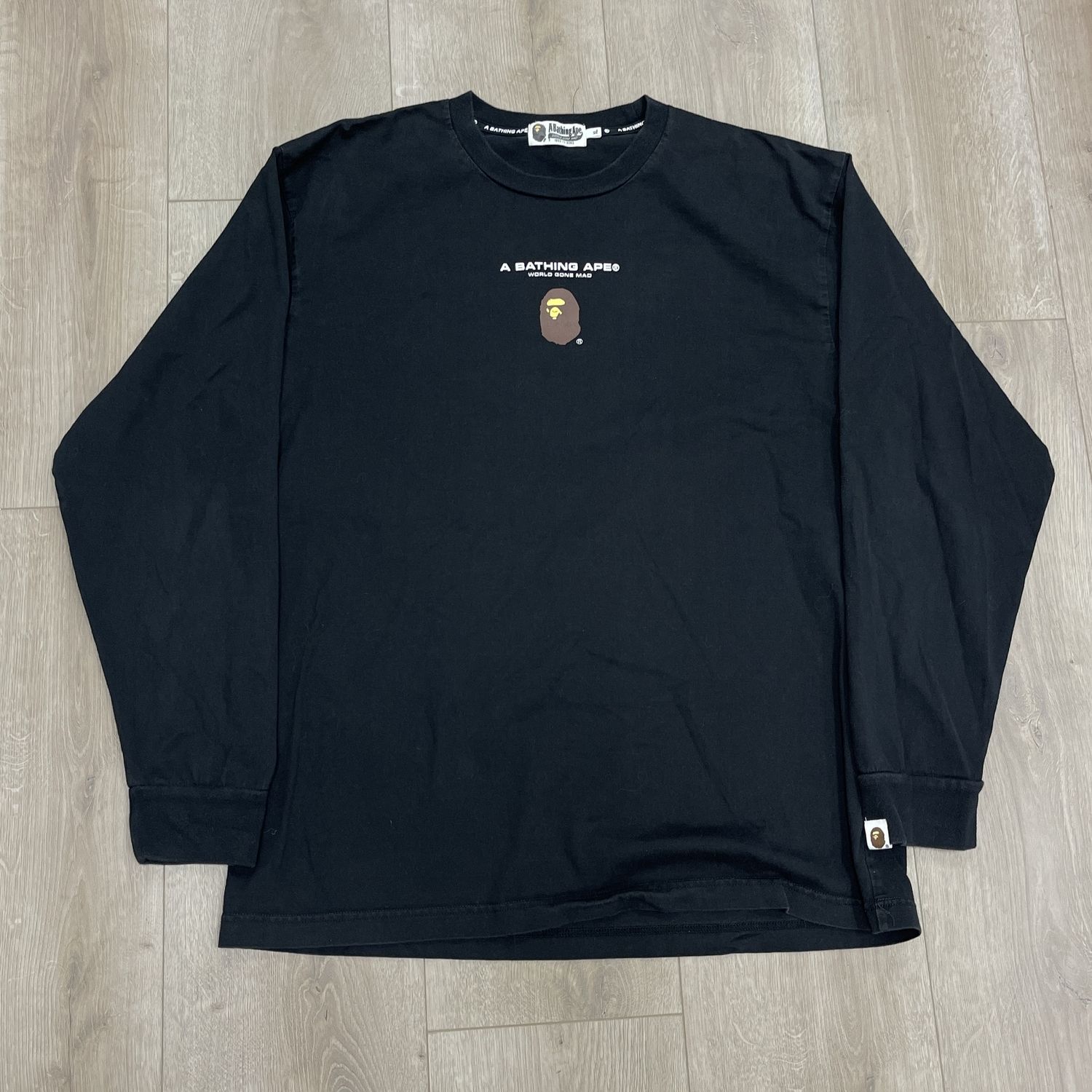 A Bathing Ape Long Sleeve Bape General Relaxed Fit T-Shirt - Pre-Owned, Clothing Size: XL, Product Condition: Pre-Owned