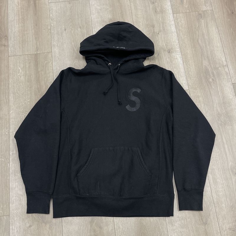 Supreme S Logo Hoodie Black on Black - Pre-Owned