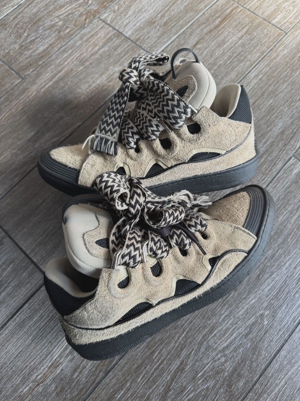 Lanvin Leather Curb Sneaker Brown • Pre-Owned [6155]