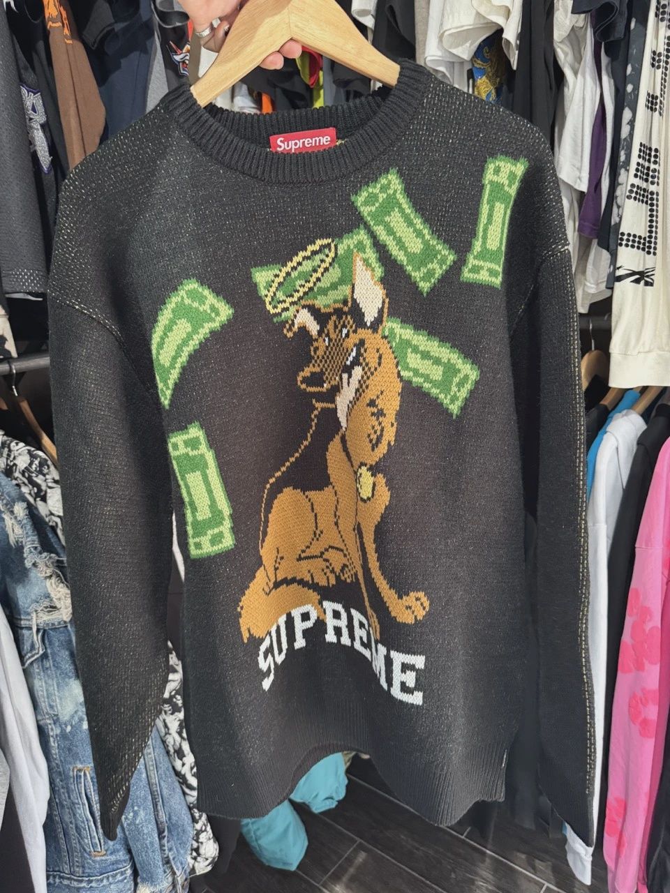 Supreme All Dogs Go To Heaven Sweater Black • Brand New [3342]