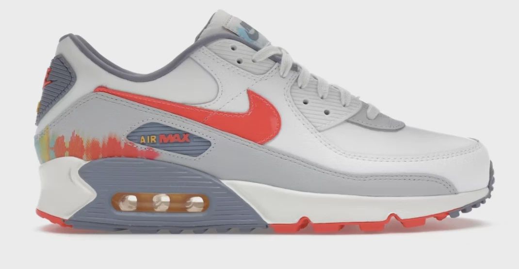 Nike Air Max 90 Premium Summit White Ashen Slate Pure Platinum Bright Crimson • Brand New [4528]