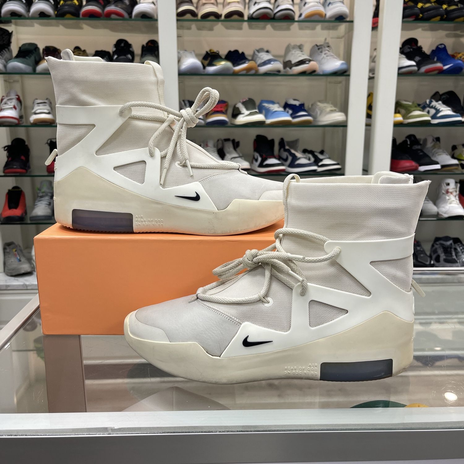 Nike Air Fear Of God 1 Sail Black, Product Condition: Pre-Owned, Shoe Size: US M 10