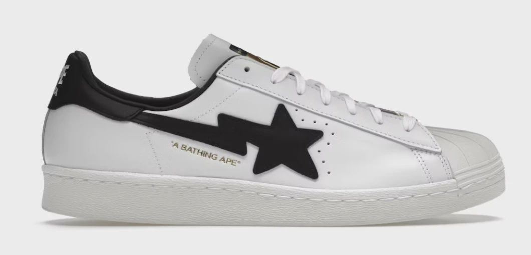 adidas Superstar 80s Bape White Black • Brand New [5218]