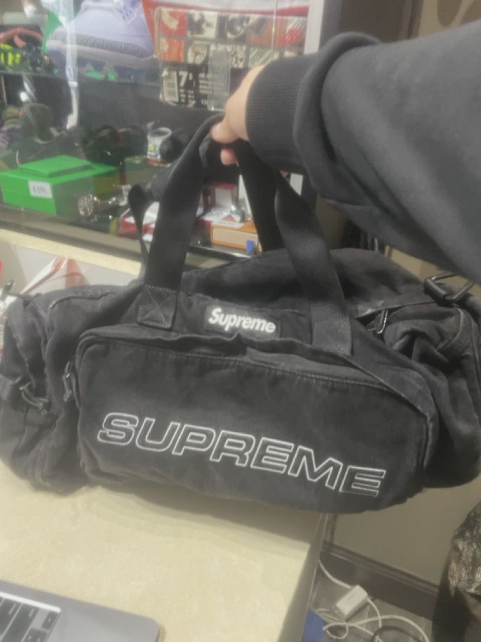 Supreme Denim Duffle Bag Black • Pre-Owned [3049]