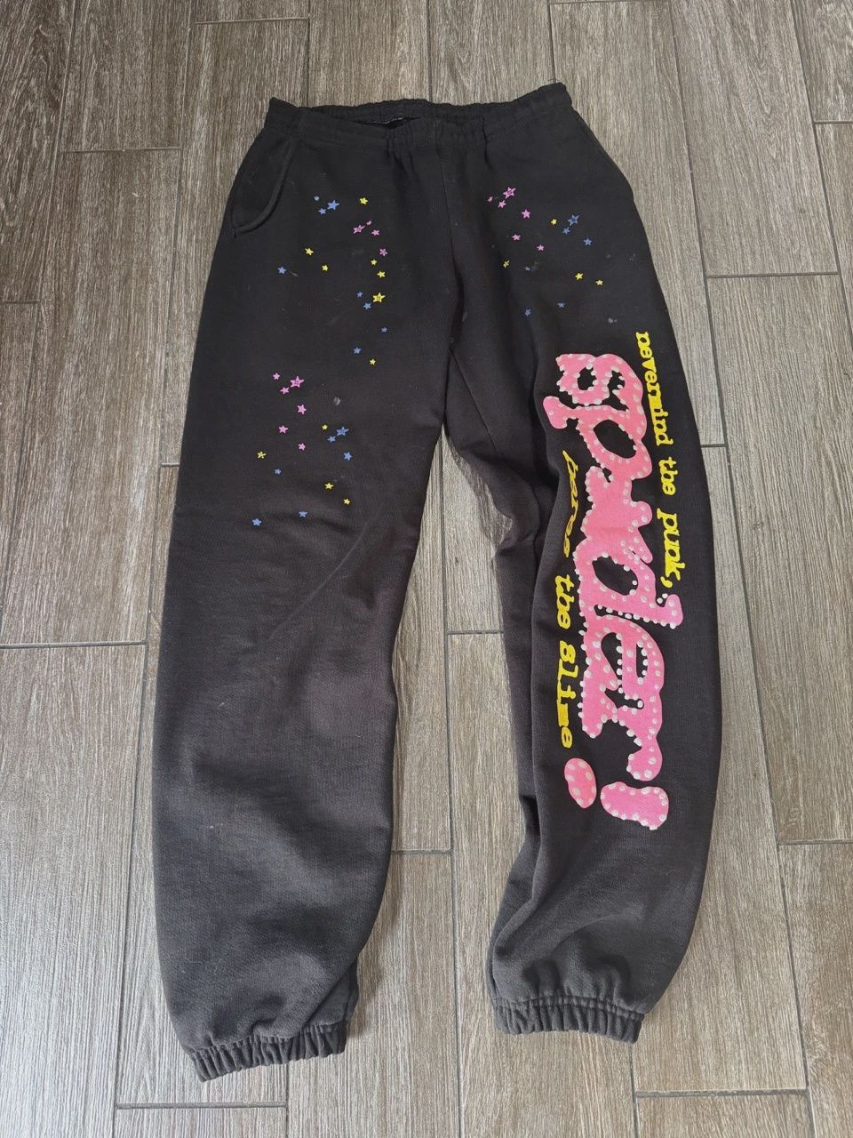 Sp5der P*NK Sweatpants Black • Pre-Owned [0089]