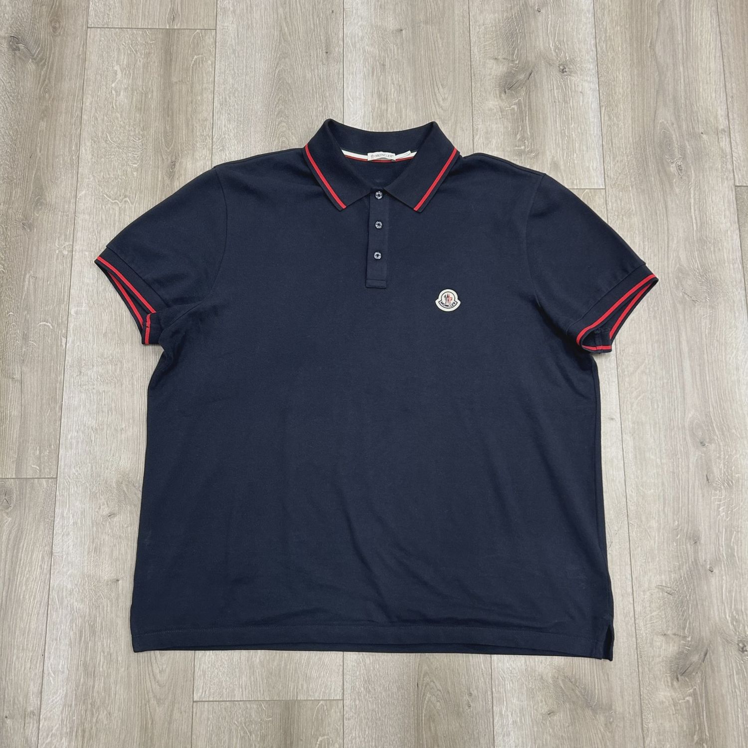 Moncler Tricolor-Trimmed Cotton Piquet Polo Shirt • Pre-Owned [5769]