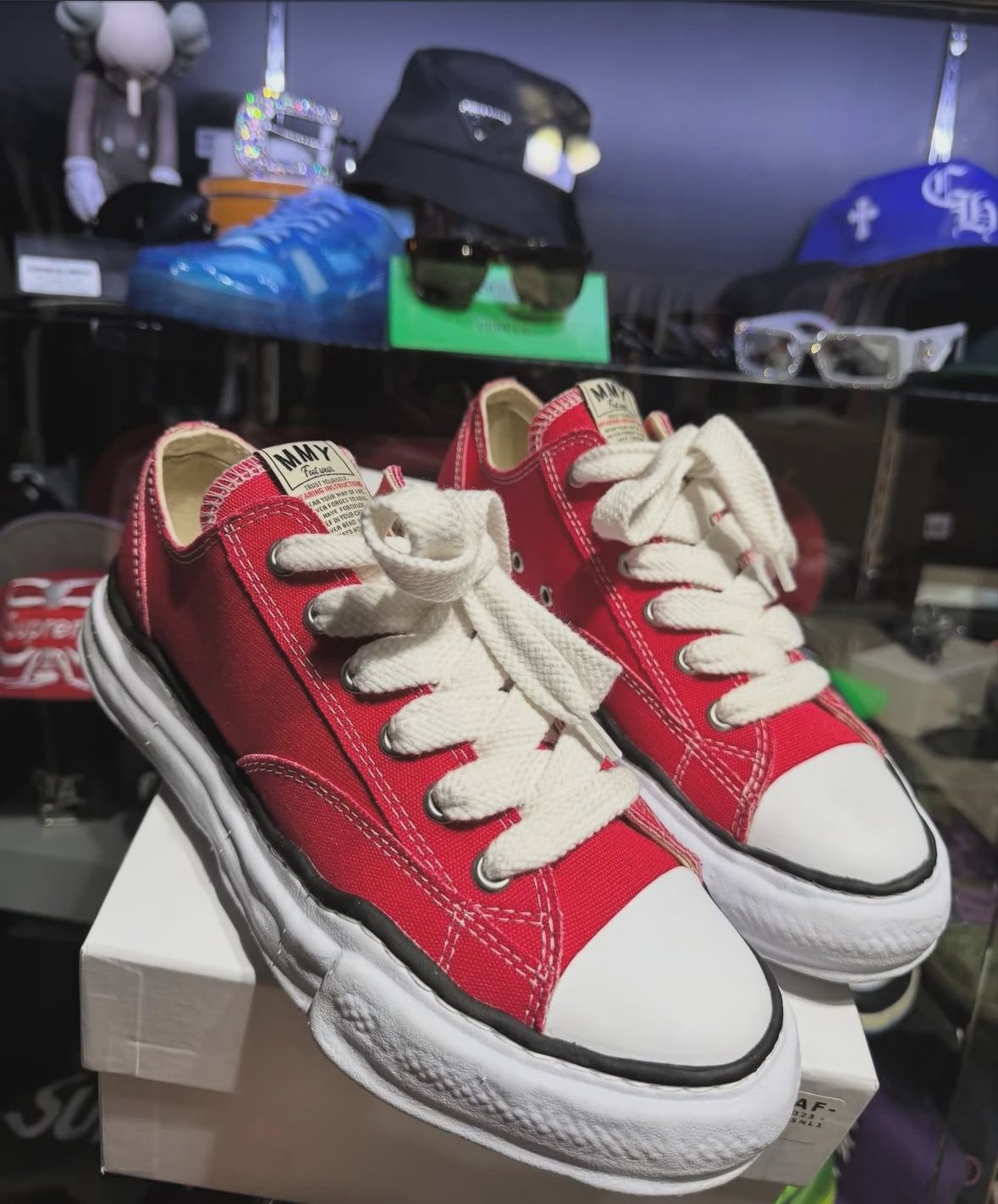 Maison Mihara Yasuhiro Peterson Original Sole Canvas Low Red • Pre-Owned [0796]